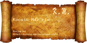 Kocsis Mária névjegykártya