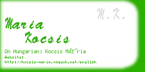 maria kocsis business card